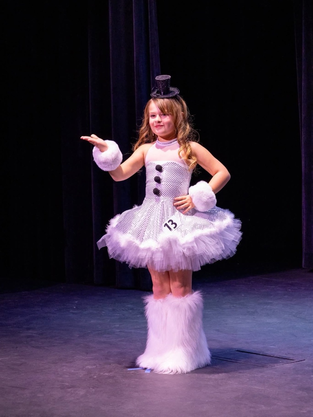 Girls White Sparkle Tutu Costume with Fuzzy Cuffs and Boot Covers